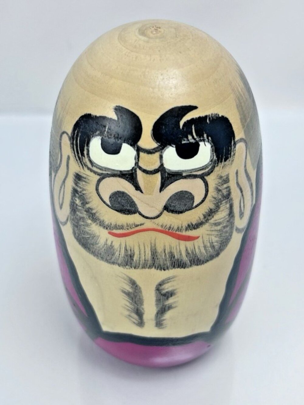 Vintage Daruma Wood Kokeshi Doll 5" Tall Made in Japan